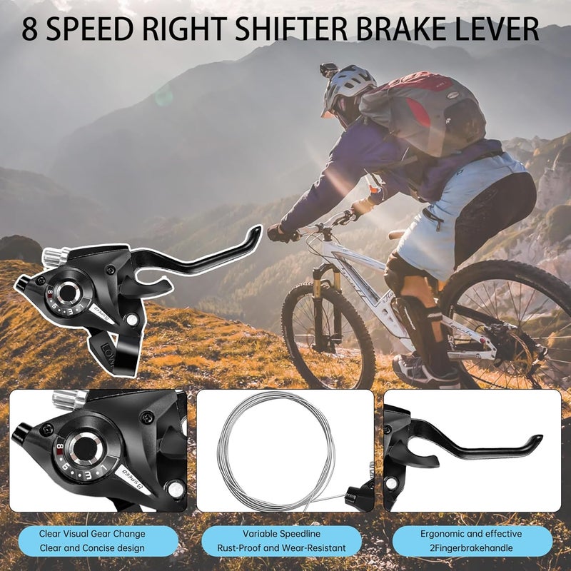 PATHGNAR Bike Shifter 24 Speed Brake and Shift Lever with Gear Indicator and V Brake Cable for Mountain Road Bicycle - Image 4